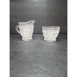 Anchor Hocking‎ Wexford Creamer and Sugar Set, Vintage Dining Set, Glassware